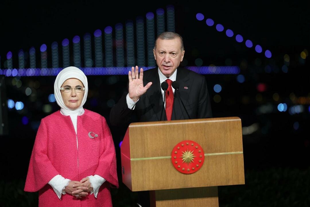 100 vuotta ensimmäinen nainen Erdoğanilta. vuoden viesti: "Tasavalta on tulevaisuutemme muuttumaton opas!"
