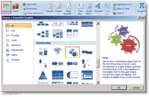 Lisää Microsoft Word 2007 Smartart