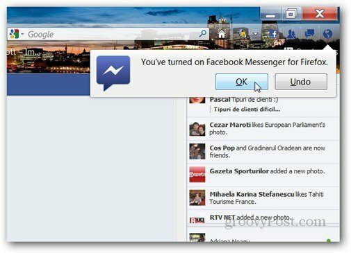 facebook Messenger Firefox-ilmoitukseen