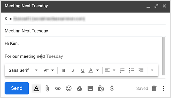 Gmail Smart Compose käyttää ennakoivaa tekstiä, jonka avulla voit kirjoittaa sähköposteja nopeasti.