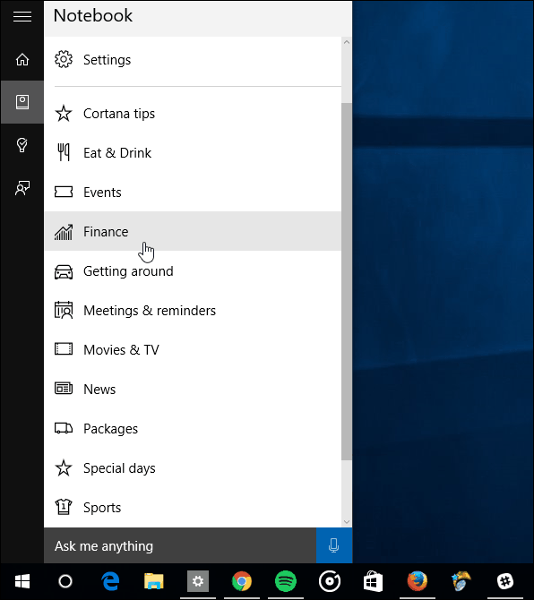 Kuinka hallita Cortana-tietokortteja Windows 10: ssä
