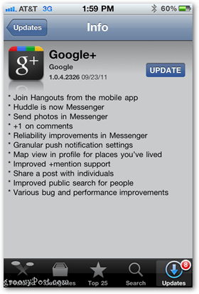 Google+ -sovelluksen päivitys iPhonelle ja muille iOS-laitteille