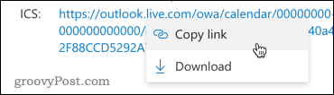Kopioidaan linkki Outlook-kalenteriin
