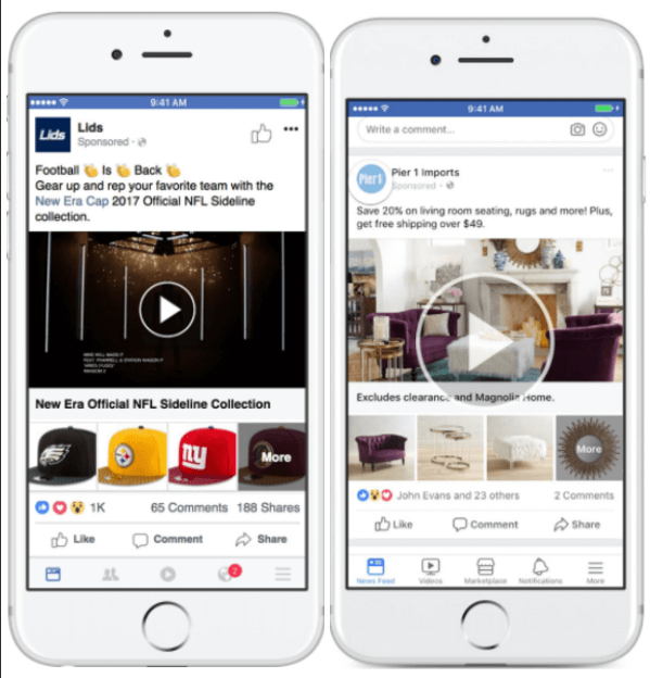 Facebook päivittää Kokoelmat-mainokset tuotteiden joustavuuden lisäämiseksi.