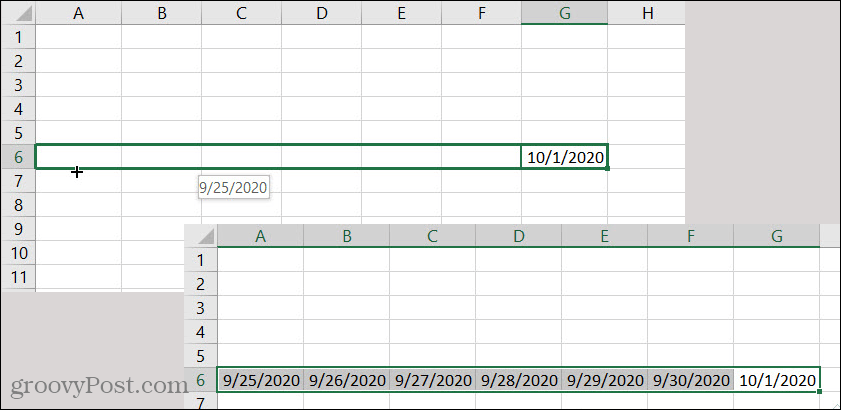 Excelin automaattisen täytön päivämäärä taaksepäin