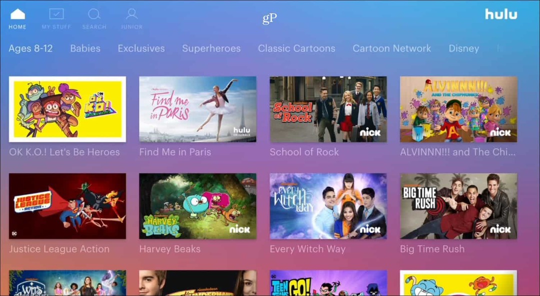 Hulu Kids -profiili Apple TV