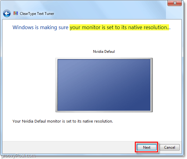 Varmista, että Windows 7 -näyttö on asetettu alkuperäiseen tarkkuuteen
