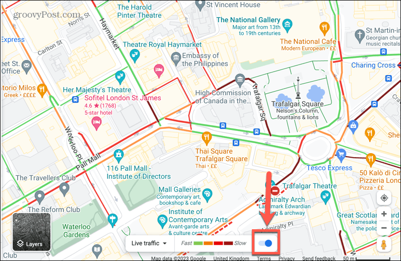 google maps liveliikenteen kytkin