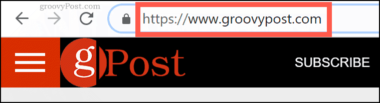 Verkkotunnuksen groovyPost.com nimi Chromen URL-palkissa