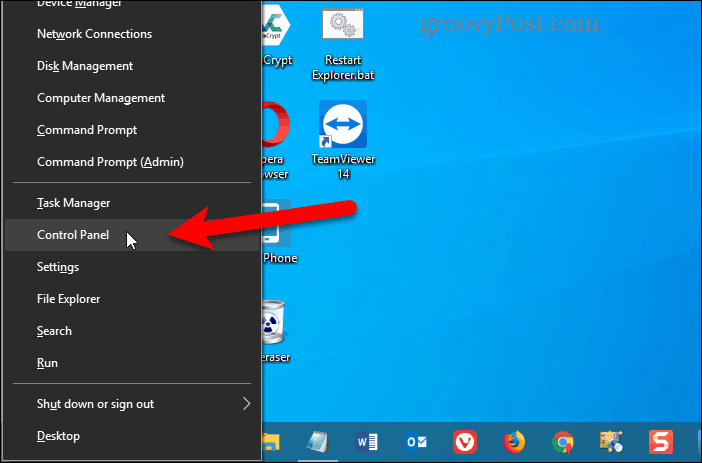Ohjauspaneeli on lisätty Windows 10: n Win + X-valikkoon