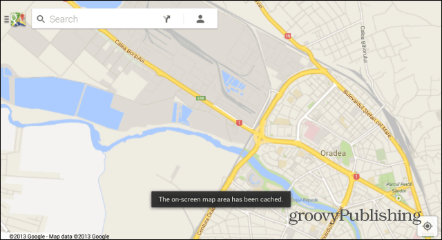 Google Maps Android-kartta tallennettu offline-käyttöä varten