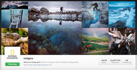 kansallinen maantieteellinen instagram-profiili