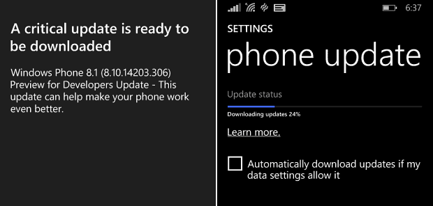 Windows Phone -päivitys