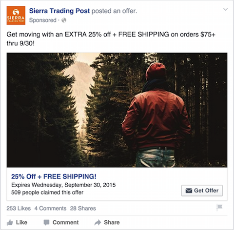 sierra-kaupankäynti Facebook-mainos