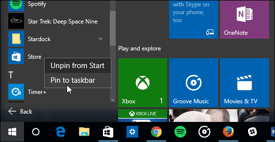 1 Windows 10 Käynnistä-valikko
