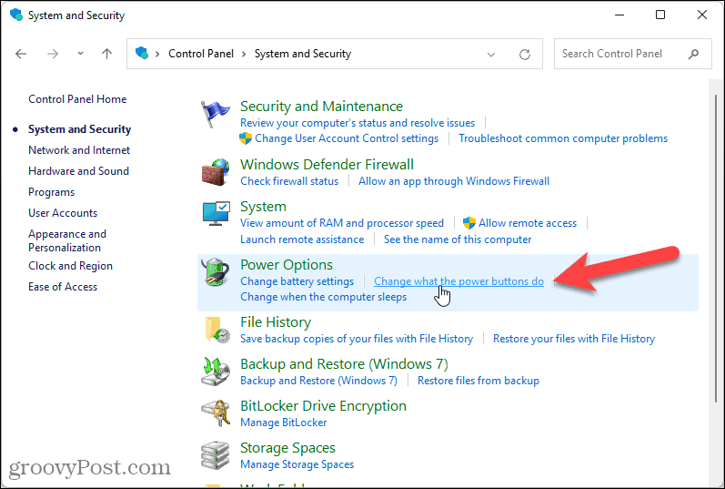 Muuta virtapainikkeiden toimintaa Windows 11: ssä