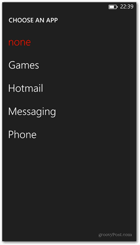 Windows Phone 8 -lukitusnäyttö mukauta valitse sovellus näyttääksesi nopean tilan