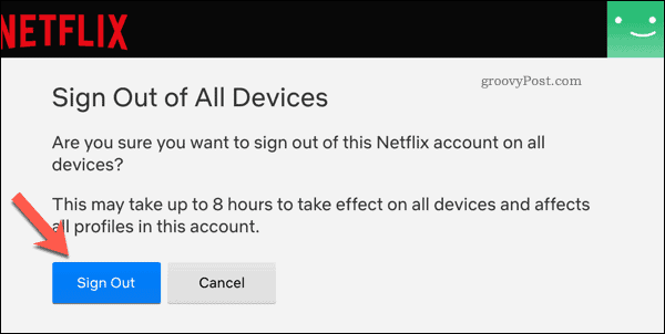 Kirjaudu ulos kaikista laitteista Netflixissä