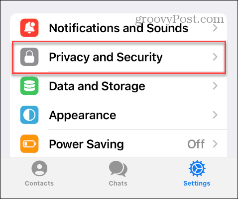 Tietosuoja- ja suojausasetukset Telegramissa iPhonessa