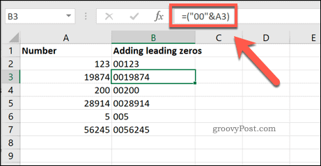 Lisätään asetettu määrä johtavia nollia Excel-soluihin
