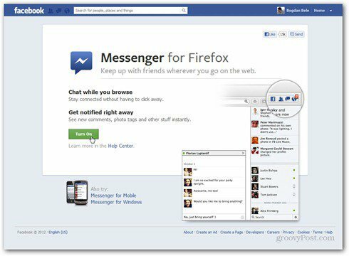 facebook-viesti Firefoxille