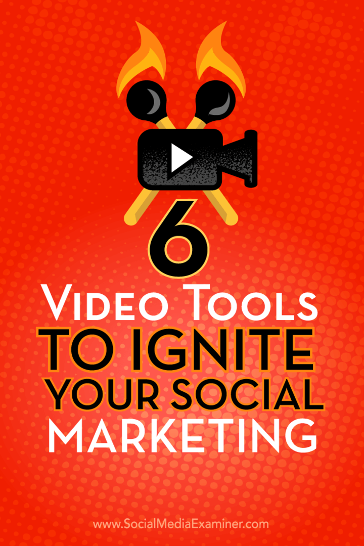 Vinkkejä kuudesta videotyökalusta, joita voit käyttää sosiaalisen median markkinointiin.