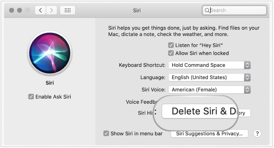 Poista Siri-historia Macista