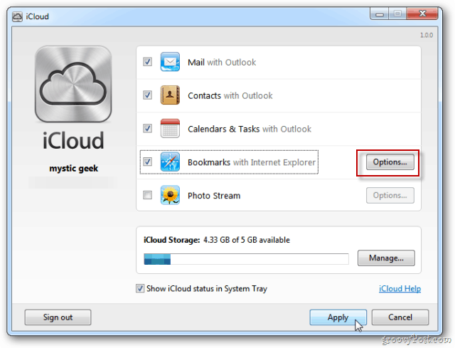 iCloud-synkronointiasetukset