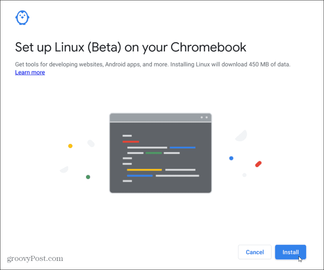  asenna linux chromebook