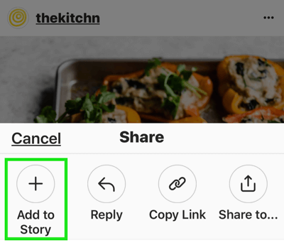 Luo vahvoja, kiinnostavia Instagram-tarinoita, mahdollisuus lisätä Instagram-viesti tarinaan