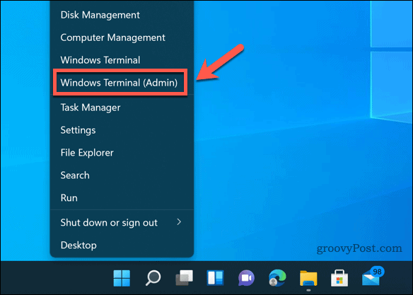 Windows Terminalin avaaminen Windows 11:ssä