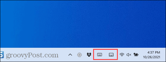 Tehtäväpalkin kulmakuvakkeet Windows 11:ssä