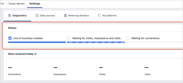 Tarkista Facebook Attribution -työkalun tila.