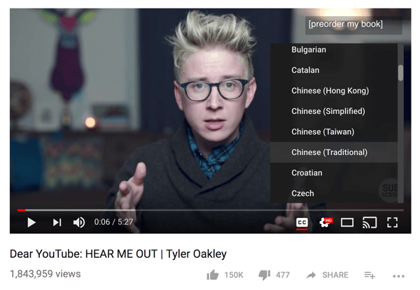 Tyler Oakleyn yhteisö käänsi yhden hänen YouTube-videoistaan ​​68 eri kielelle.