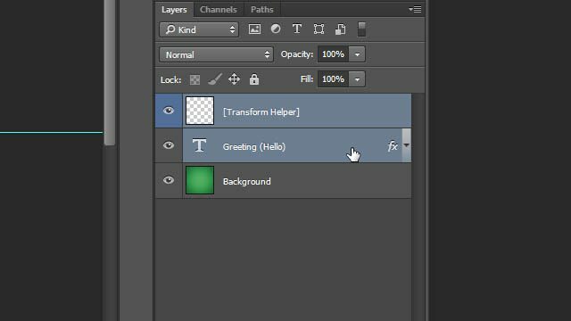 Huijata Photoshop-tekstikerrosmuunnokset Trick Select layer layer -paneeli Photoshop