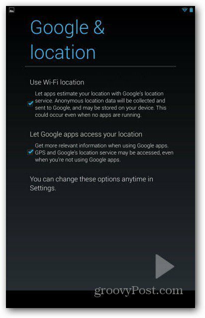 Nexus 7 -käyttäjätilit - Google Location