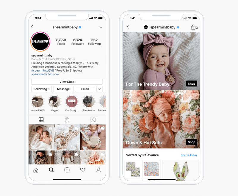 Kesällä Yhdysvalloissa Instagram Shop antaa käyttäjien selata tuotteita ja tutkia kokoelmia suoraan a omistettu ostosvälilehti, joka löytyy Instagram Exploresta, joka vie käyttäjät suoraan tuotemerkin myymälään tai ostettavissa viestejä.