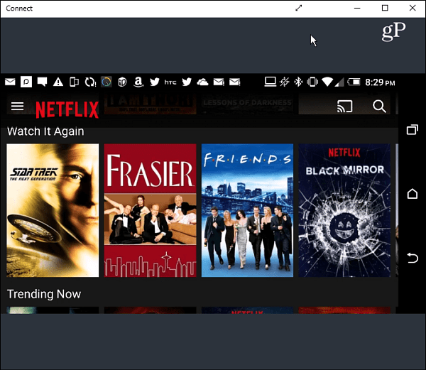 Netflix-maisema Android Connect