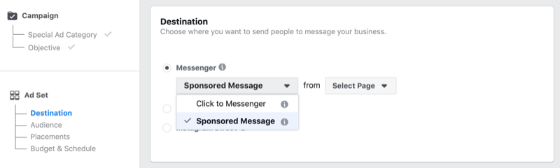 Facebook-sponsoroitu viesti -vaihtoehto Facebook-mainoshallinnassa