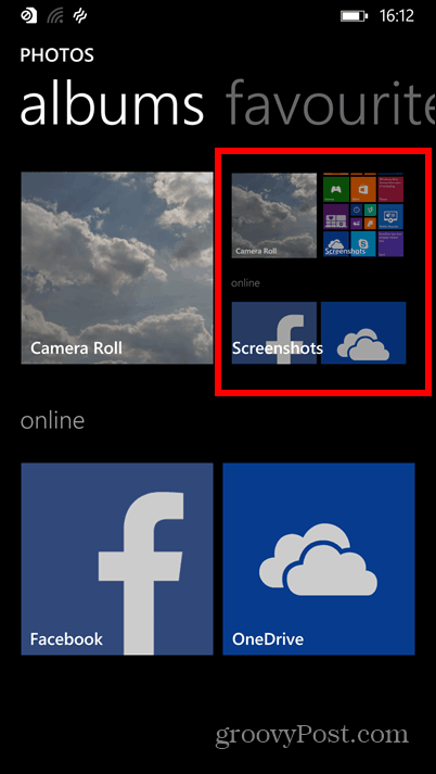 Windows Phone 8.1 -kuvakaappaa albumeita