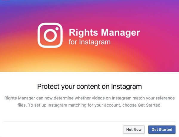 Instagram näyttää ottaneen käyttöön Rights Managerin Instagramille.