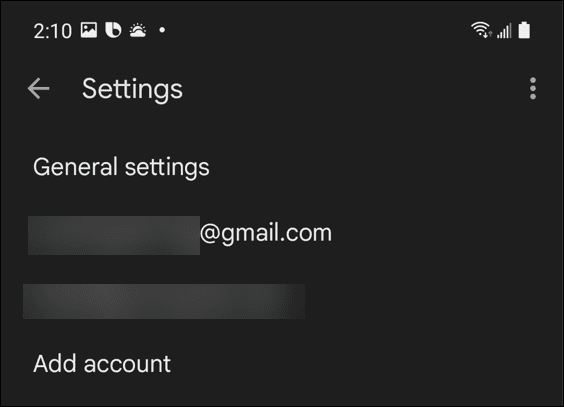 valitse gmail-tili