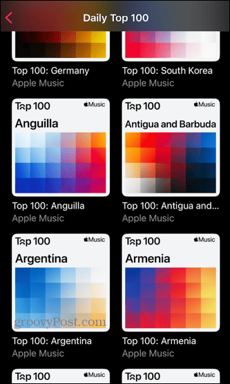Apple-musiikkilistan 100 parhaan maan listalla