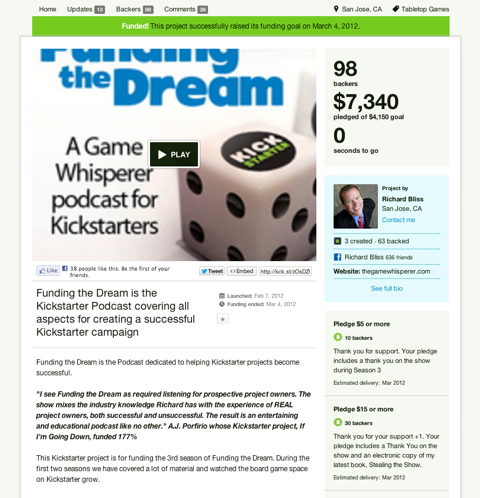 kickstarter rahoittaa unelmapodcastia