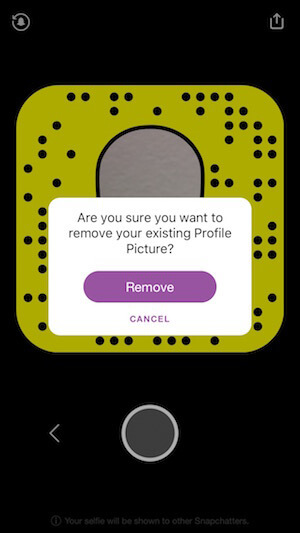 poista snapchat-selfie