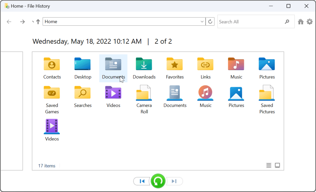 käytä tiedostohistoriaa Windows 11:ssä