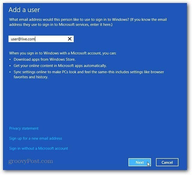 Kuinka lisätä ja hallita uusia käyttäjiä Windows 8: ssa