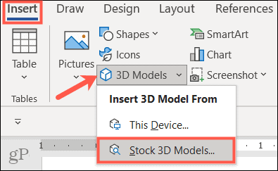 Lisää 3D -malleja Microsoft Officeen