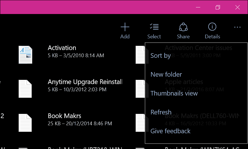 Uusi OneDrive Universal App saapuu Windows 10: lle