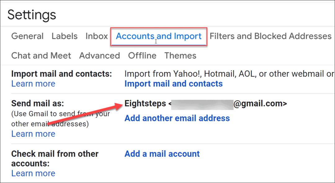 Nimen vaihtaminen Gmailissa